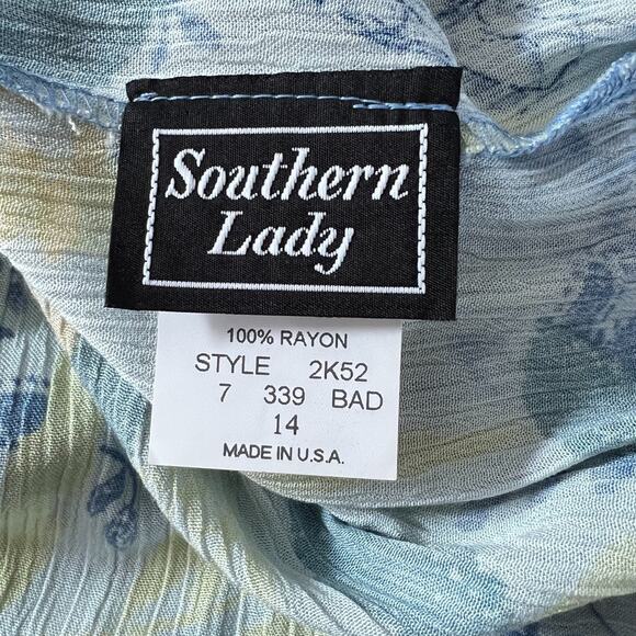 Vintage 80s Southern Lady Tropical Print Skirt Set Size 14 Cottage Teacher Retro - Picture 8 of 9